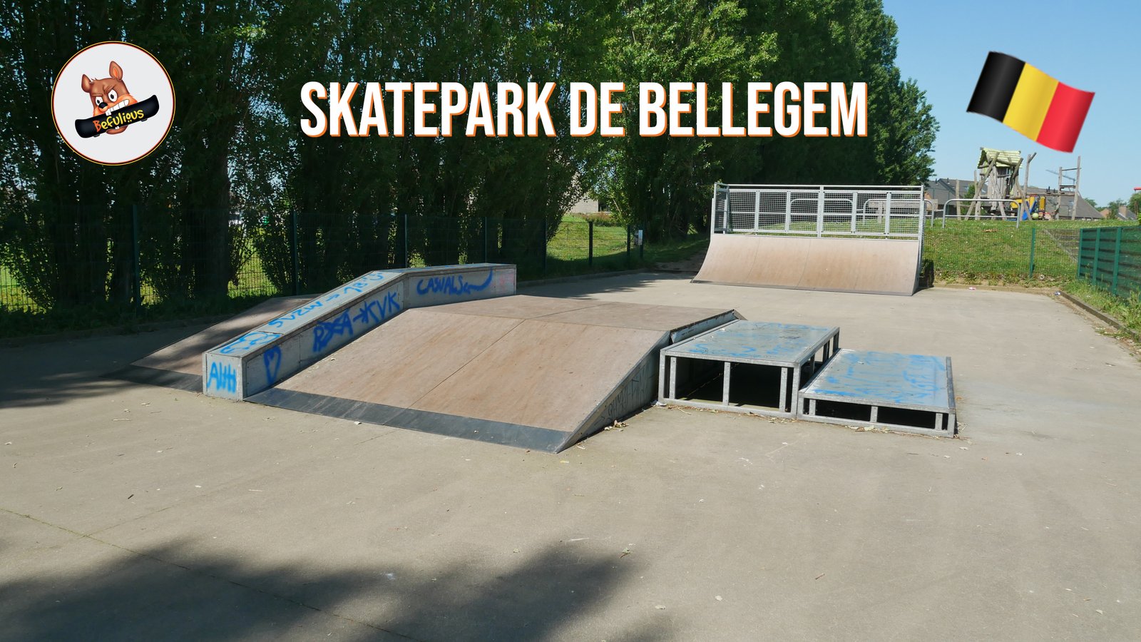 Vue générale du skatepark de Bellegem